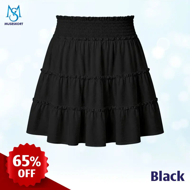 MuseSkort - High-Waisted Tiered Ruffle Skort with Hidden Pockets