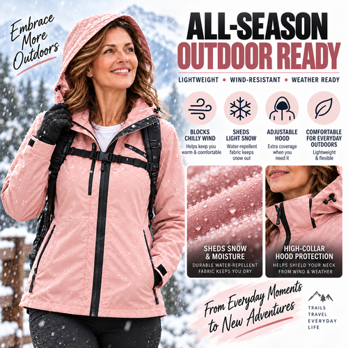 Women’s Versatile All-Weather Jacket – Lightweight Comfort for Every Adventure