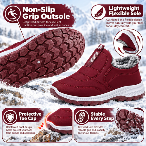 2026 New Arrival – Women’s Warm Fur-Lined Snow Boots | Lightweight Waterproof Slip-On Ankle Boots for Fall & Winter