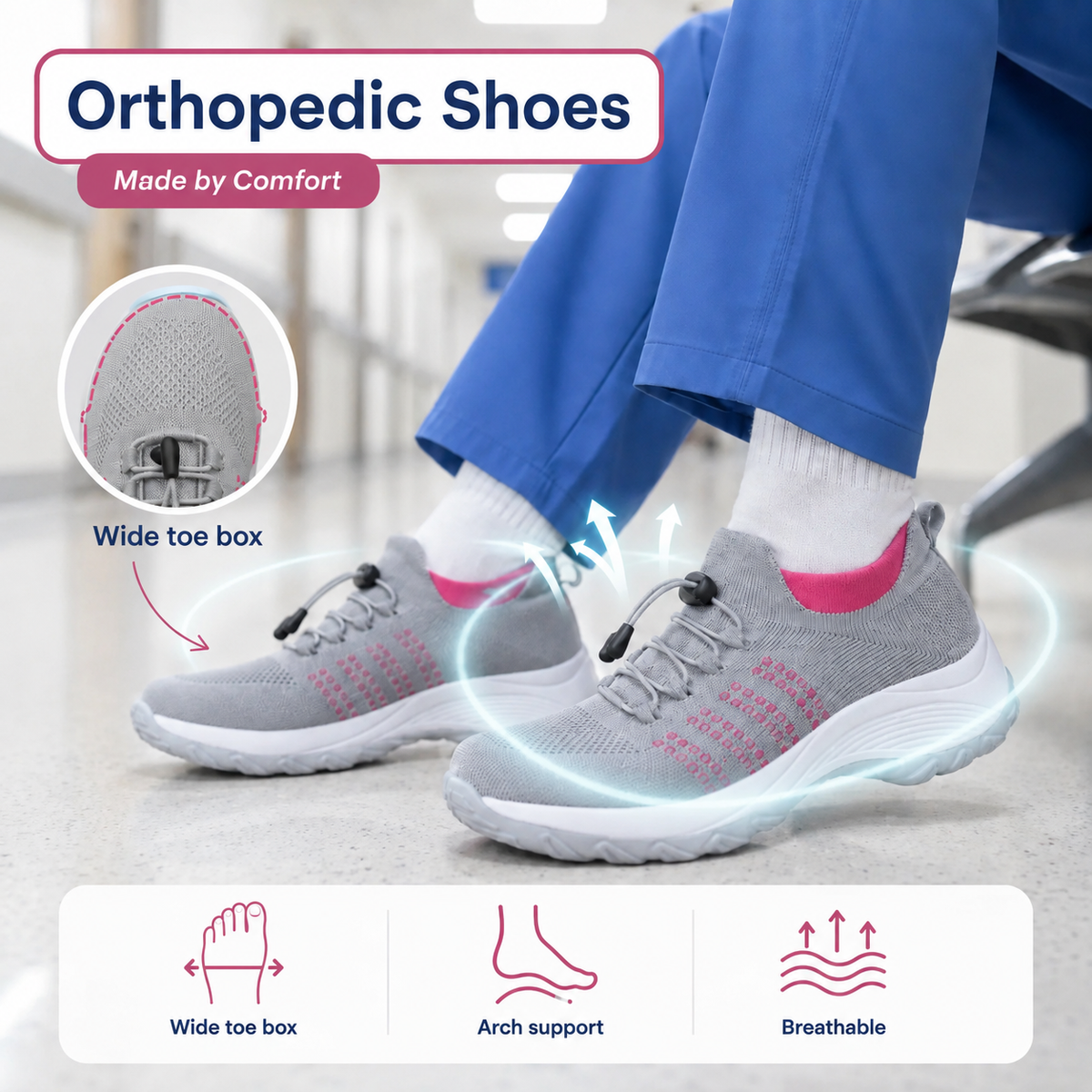 KAVEROX - Stretch Cushion Comfort & Relief All Day Walking Shoes
