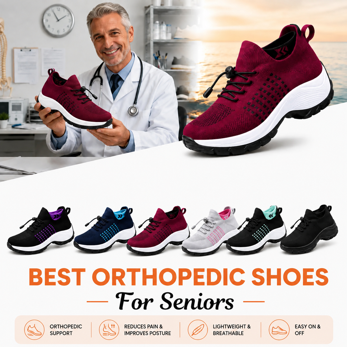 KAVEROX - Stretch Cushion Comfort & Relief All Day Walking Shoes
