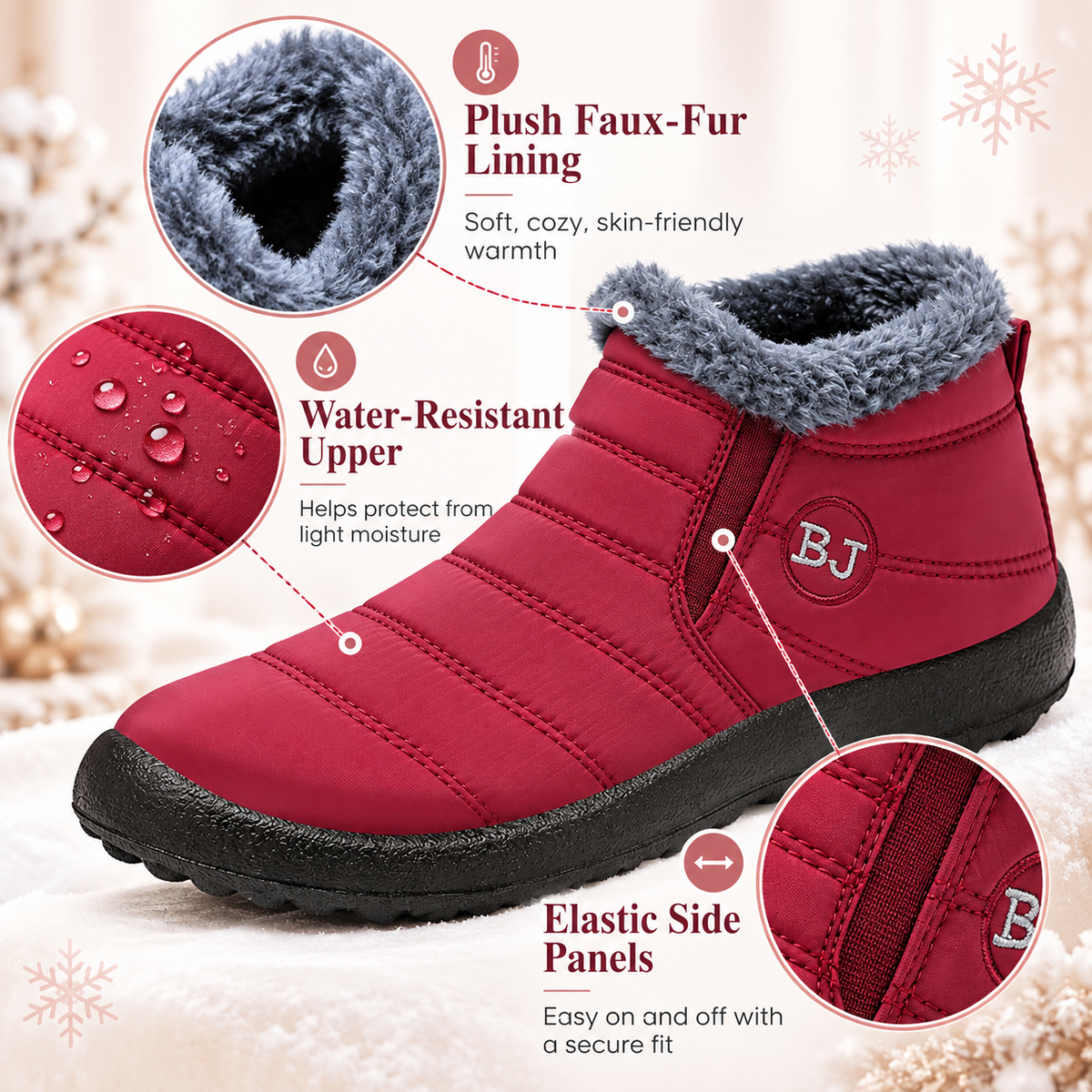 2026 Lightweight Snow Boots – Cozy Fleece-Lined Everyday Footwear