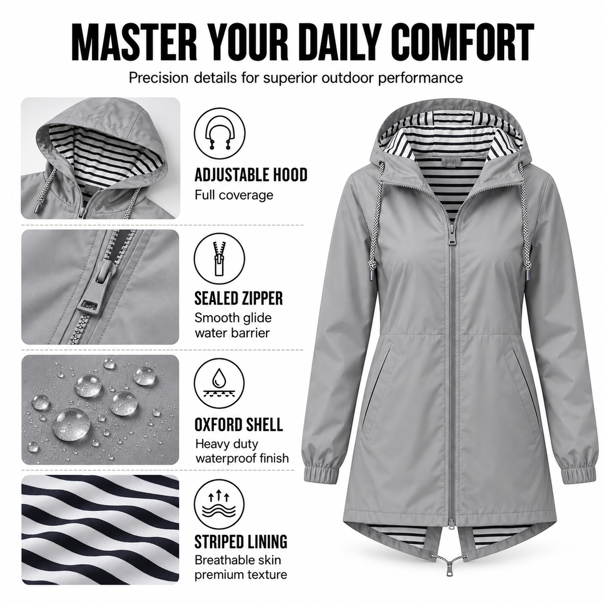 🌧️ Ready When the Weather Turns⚡️Women's Waterproof Hooded Outdoor Jacket
