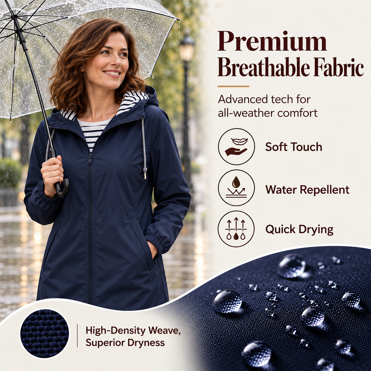 🌧️ Ready When the Weather Turns⚡️Women's Waterproof Hooded Outdoor Jacket