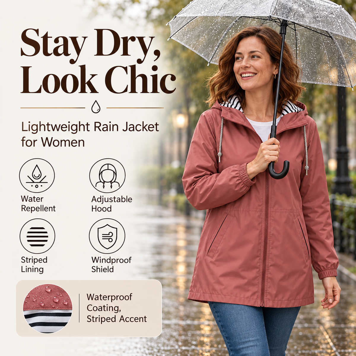 🌧️ Ready When the Weather Turns⚡️Women's Waterproof Hooded Outdoor Jacket