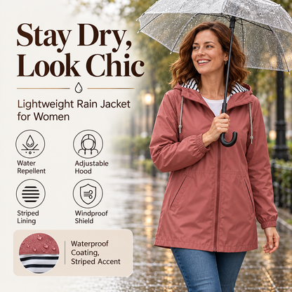 🌧️ Ready When the Weather Turns⚡️Women's Waterproof Hooded Outdoor Jacket