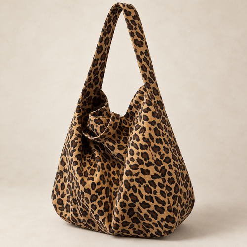 Women's Large-Capacity Leopard Corduroy Tote Bag