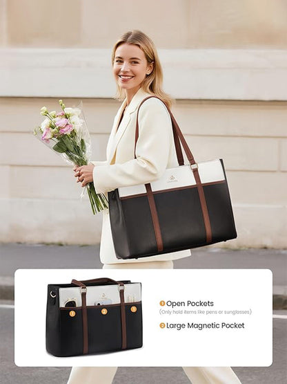 Leather Laptop Lunch Bag 15.6" 17.3"