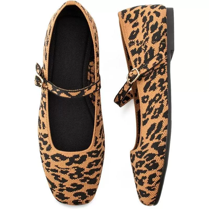 FlexStep™ Knit Mary Jane Flats – Square Toe Comfort Shoes for Women