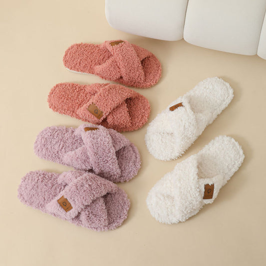 Women’s CloudSoft Crisscross Fuzzy Slippers
