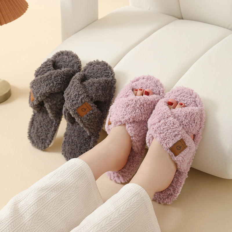 Women’s CloudSoft Crisscross Fuzzy Slippers