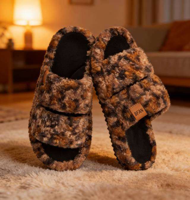 Unisex Cozy Plush Double-Strap House Slippers