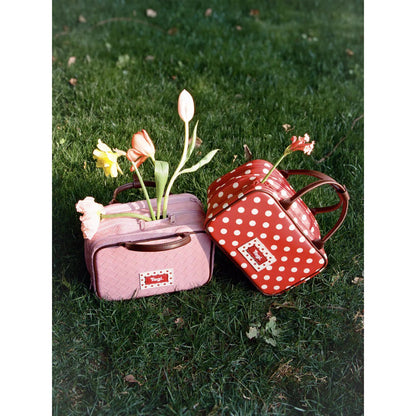 Bowling Storage Makeup Bag, Handbag, Small Square Bag, Polka Dot Leopard Print