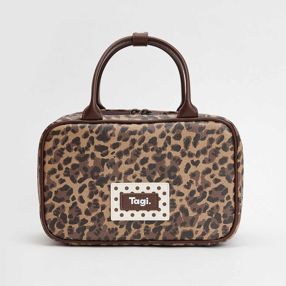 Bowling Storage Makeup Bag, Handbag, Small Square Bag, Polka Dot Leopard Print