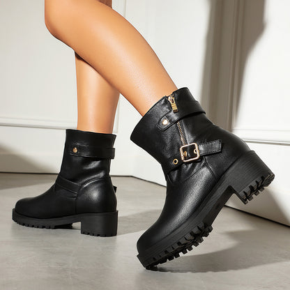 Women’s Everyday Side-Zip Buckle Boots