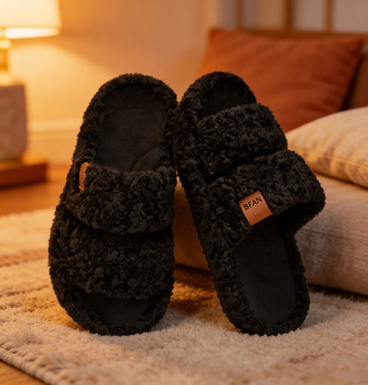 Unisex Cozy Plush Double-Strap House Slippers