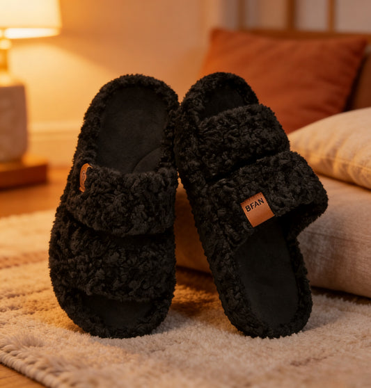 Unisex Cozy Plush Double-Strap House Slippers