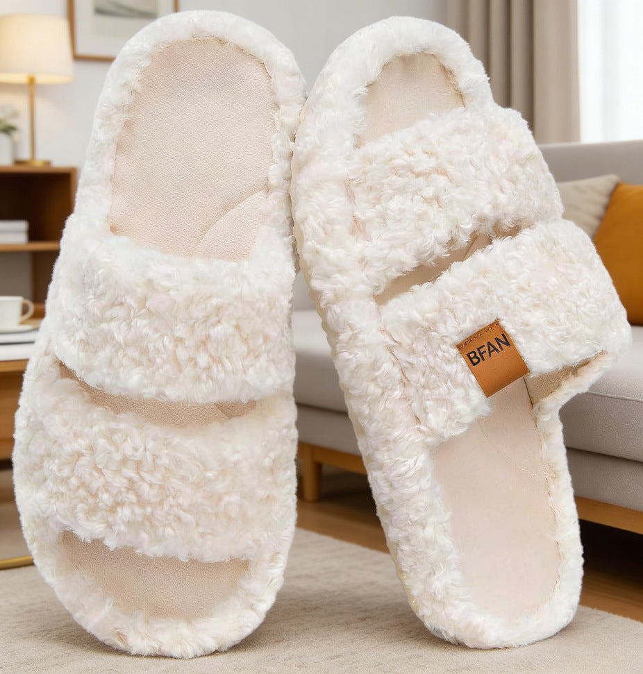 Unisex Cozy Plush Double-Strap House Slippers
