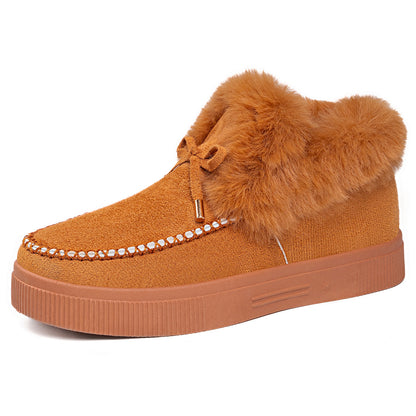 2026 Women's Cozy Winter Ankle Boots – Warm Furry Bow Style