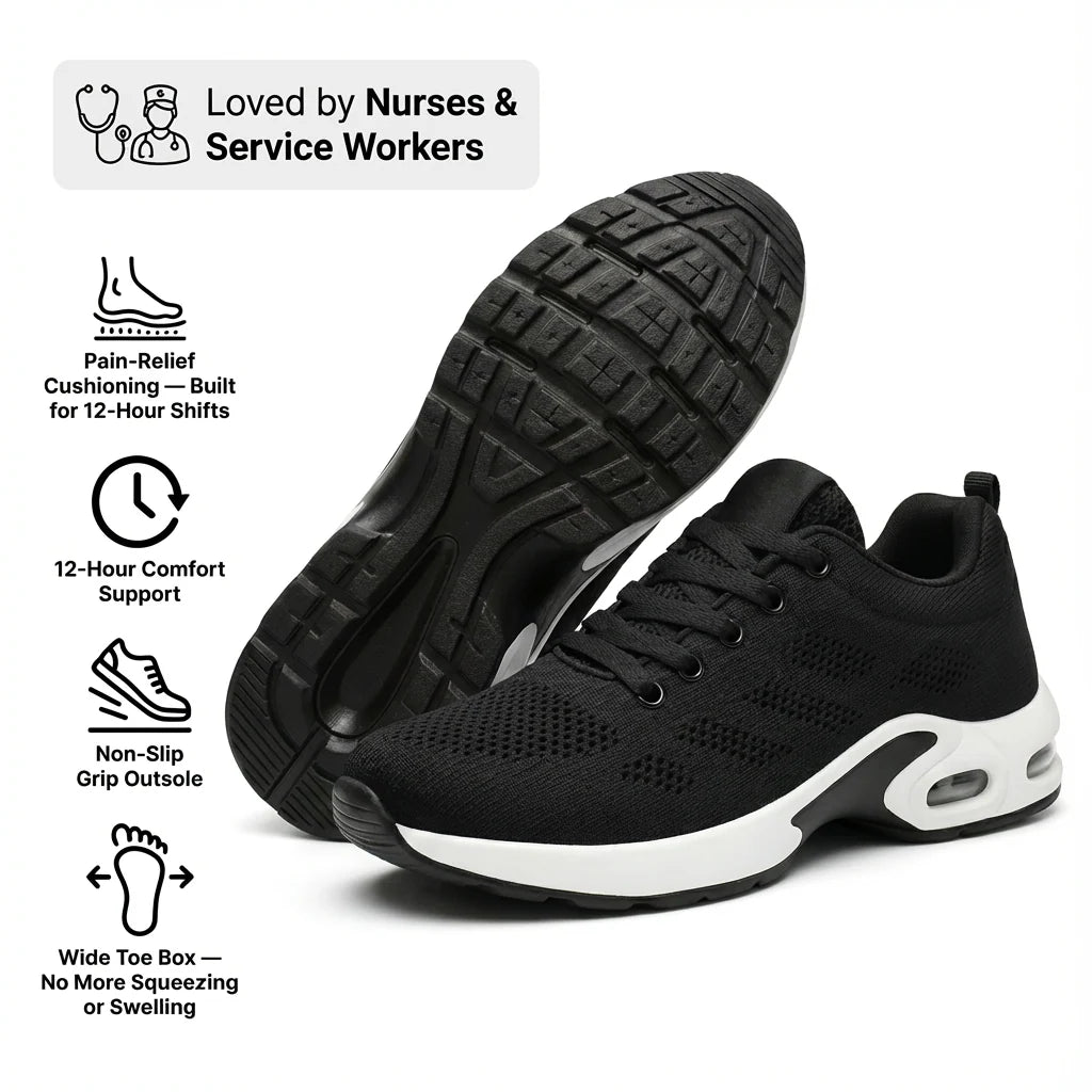 Homeveloa™ Pro — 12-Hour Shift Shoes for All-Day Foot, Knee & Back Pain Relief