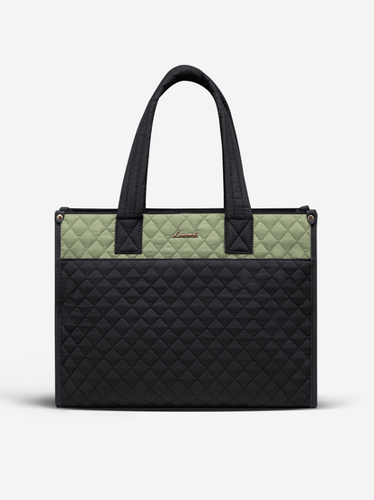 2Pcs Quilted Work Tote Bag, 15.6" 17.3"