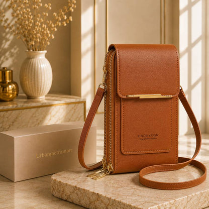 ChicTouch Crossbody Phone Purse – Leather Sling Bag with Touchscreen Pocket & Card Slots