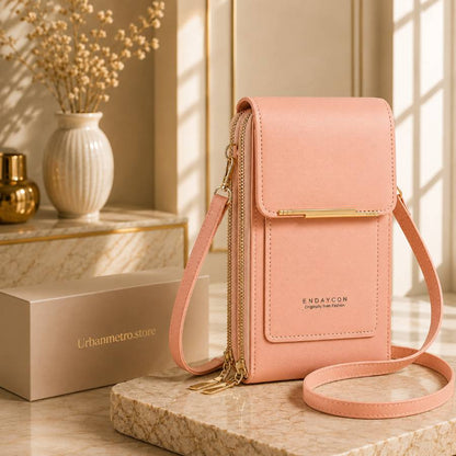 ChicTouch Crossbody Phone Purse – Leather Sling Bag with Touchscreen Pocket & Card Slots