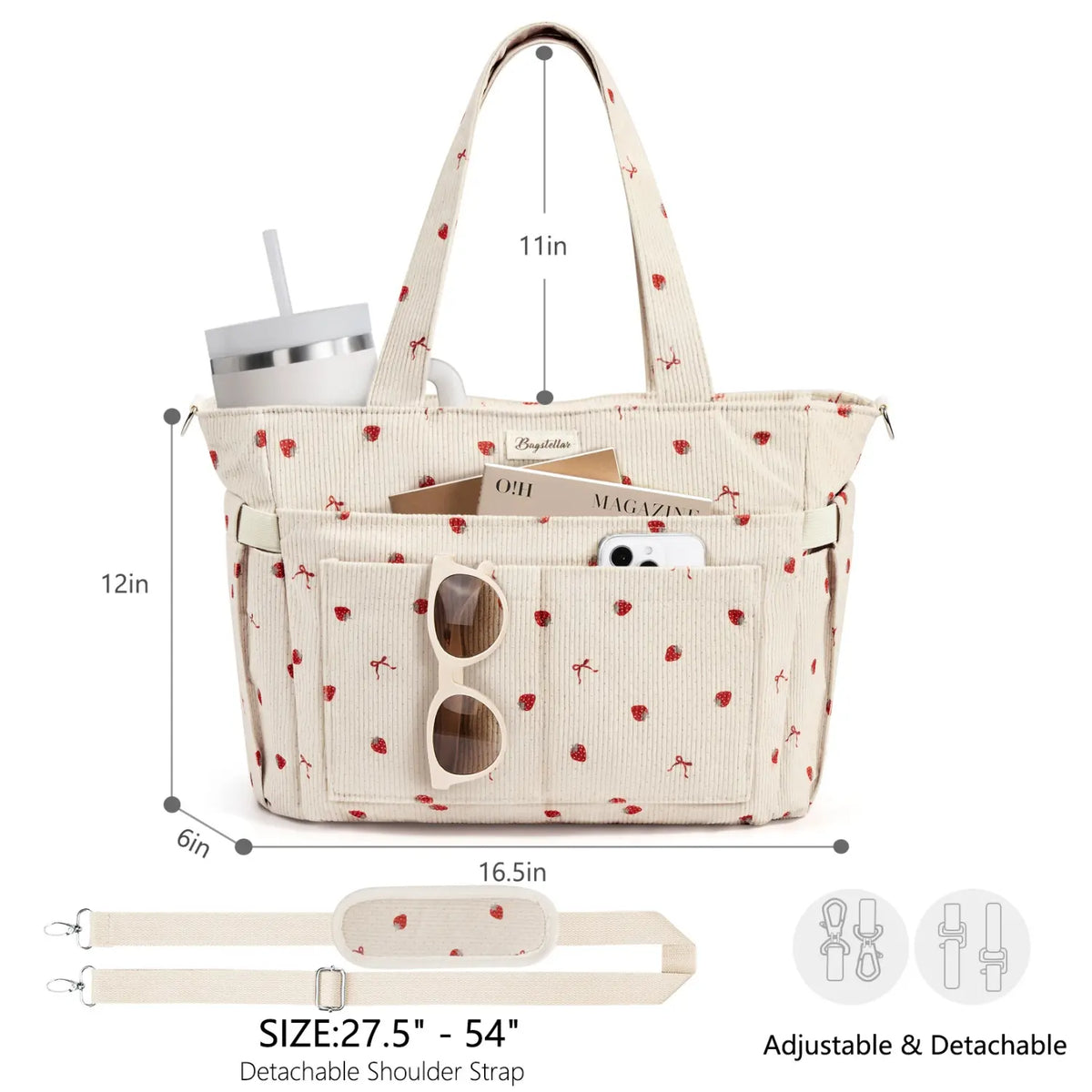 LeodoBag Women's Corduroy Laptop Work Tote