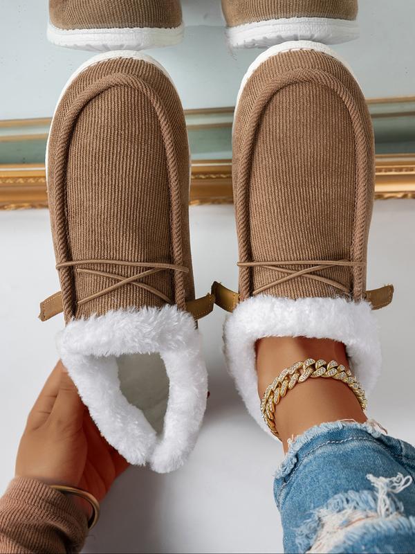 Women’s Fleece-Lined Slip-On Loafers – Warm & Comfortable Casual Shoes