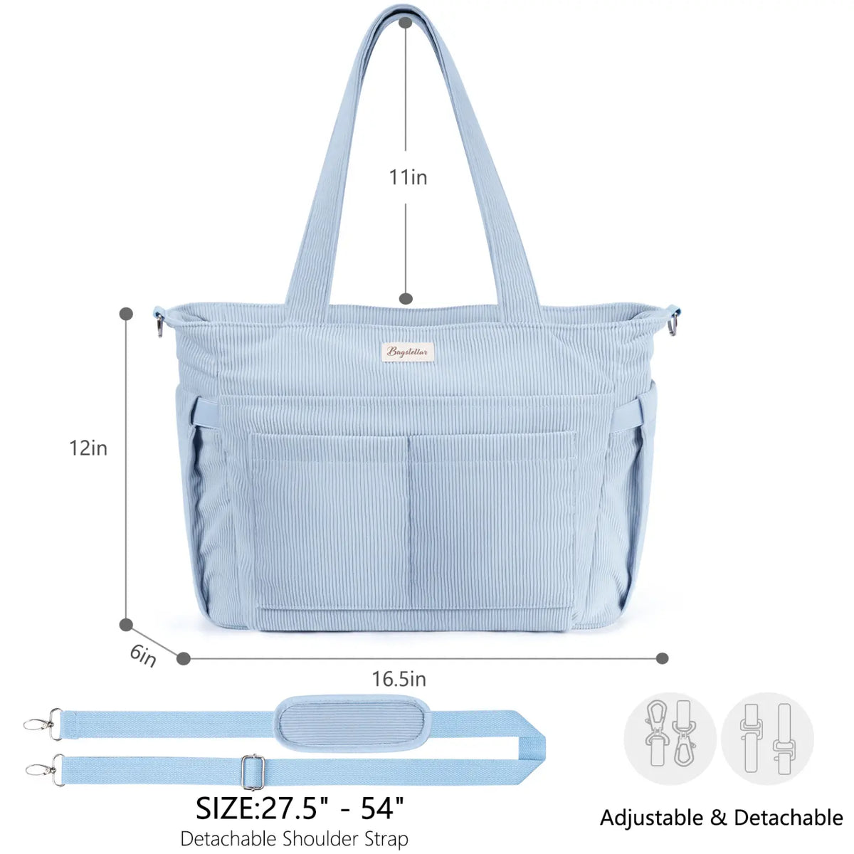 LeodoBag Women's Corduroy Laptop Work Tote