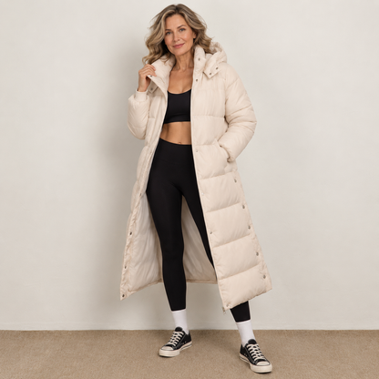 Womens Long Puffer Coat Warm Zip Hooded Winter Coats Jackets