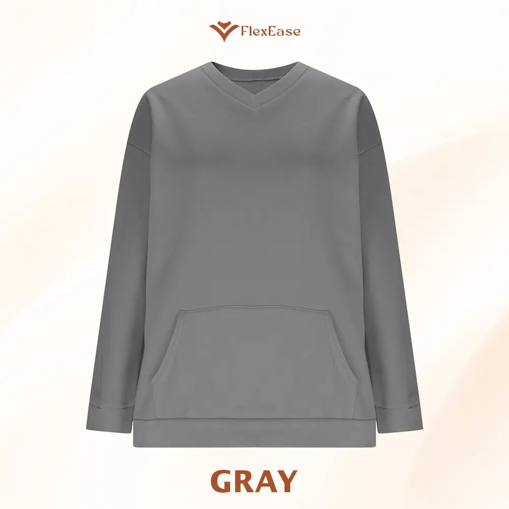 FlexEase - Women’s Stretch Microfleece V-Neck Sweatshirt with Pocket