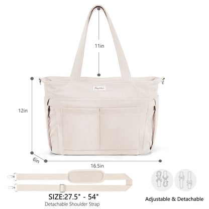 LeodoBag Women's Corduroy Laptop Work Tote