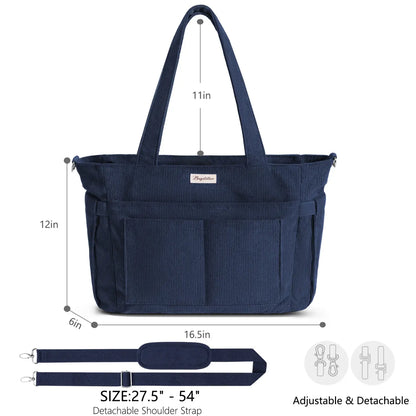 LeodoBag Women's Corduroy Laptop Work Tote