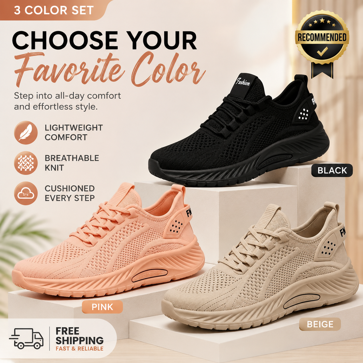 Women’s Orthopedic Support Sneakers – Walk Comfortably All Day