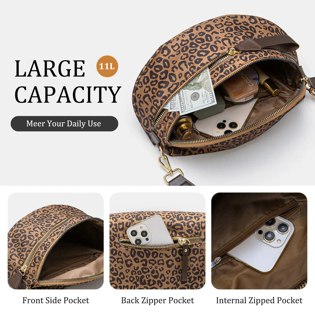 MEXS 11L Crossbody Bum Bag for Women
