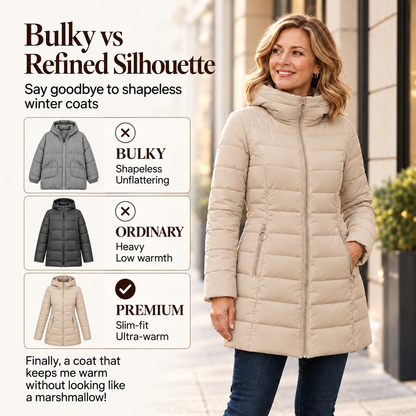 ❄️Warmth Without the Bulk | Women's Plush-Lined Hooded Mid-Length Coat⚡ Free Shipping