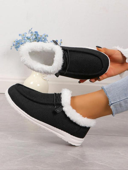 Women’s Fleece-Lined Slip-On Loafers – Warm & Comfortable Casual Shoes
