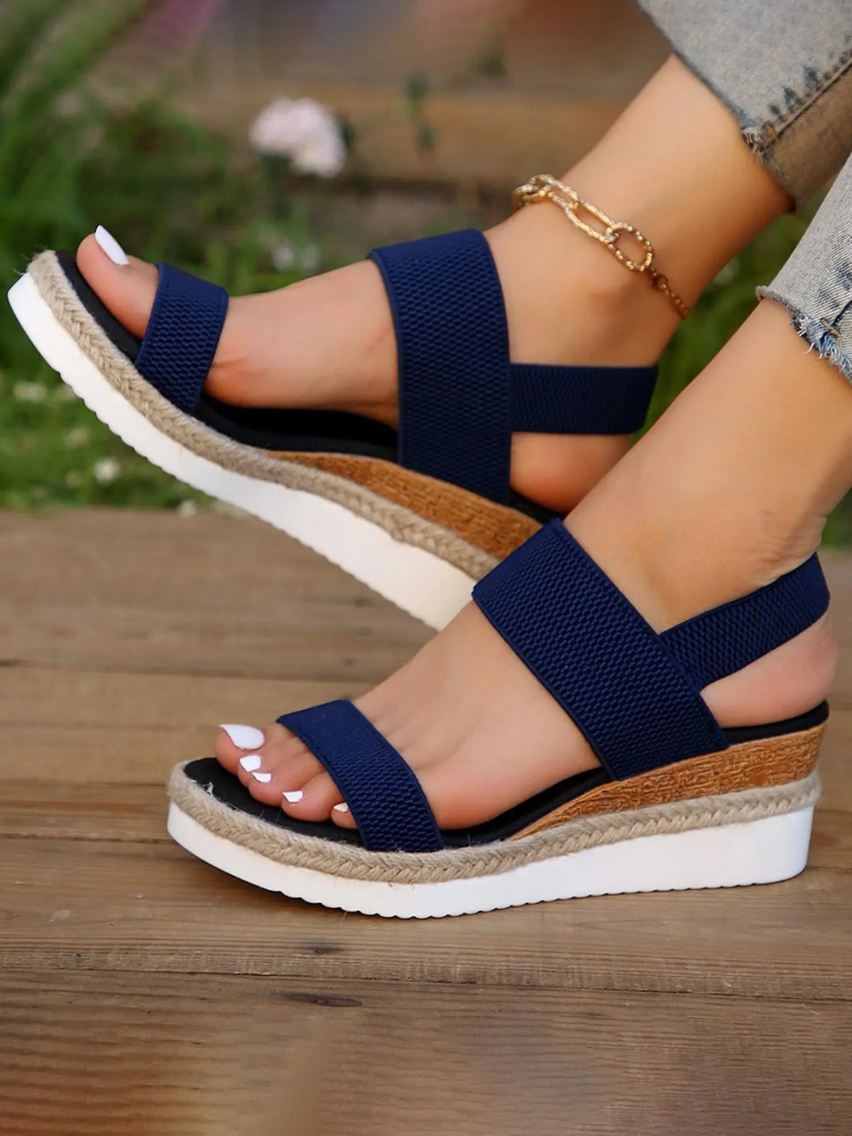 Women's Fashionable Stylish Boho Style Elevated Wedge Sandals