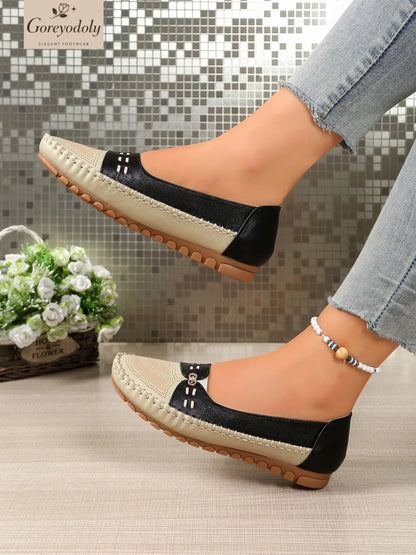 Women's Goreyodoly Elegant Casual Slip-On Flats with Chain Decor