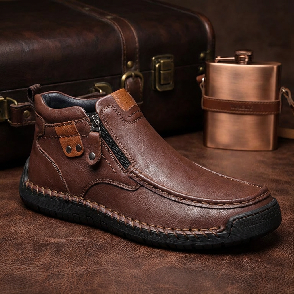 Last Day 55% OFF🔥Men's Handcrafted Vintage Genuine Leather Lightweight Ankle Chukka Boots