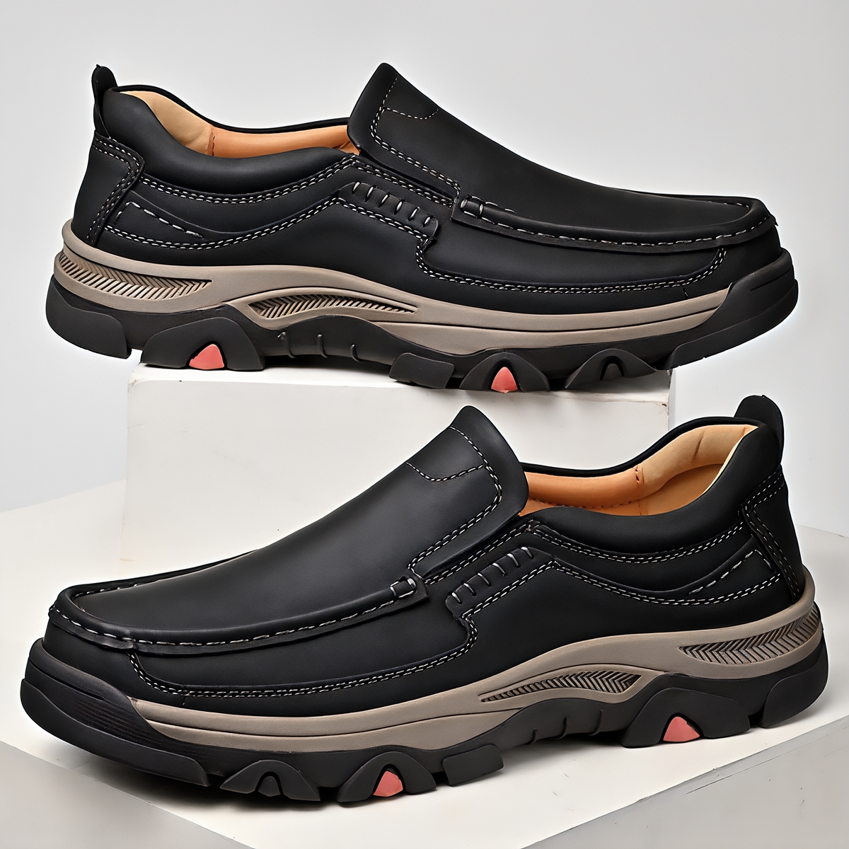 ⏰Promotion 50% OFF - Men's Comfort Orthopedic Leather Slip-On Loafers — Easy On & Arch Support