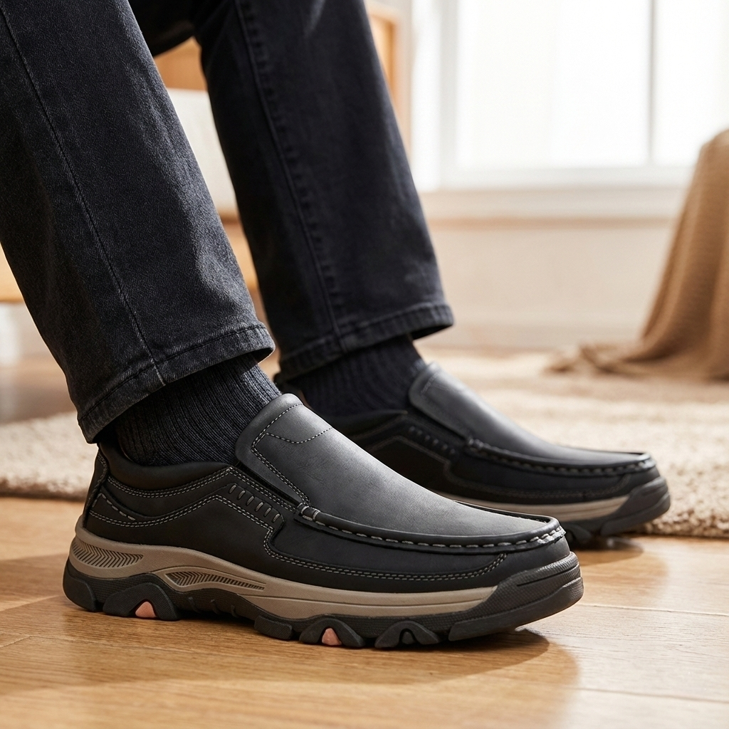 ⏰Promotion 50% OFF - Men's Comfort Orthopedic Leather Slip-On Loafers — Easy On & Arch Support