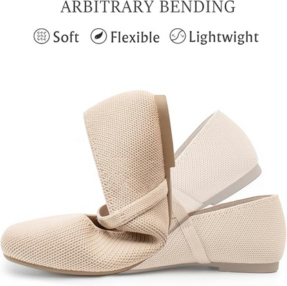 FlexStep™ Knit Mary Jane Flats – Square Toe Comfort Shoes for Women