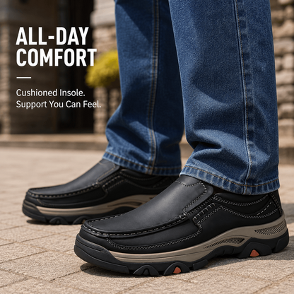 ⏰Promotion 50% OFF - Men's Comfort Orthopedic Leather Slip-On Loafers — Easy On & Arch Support