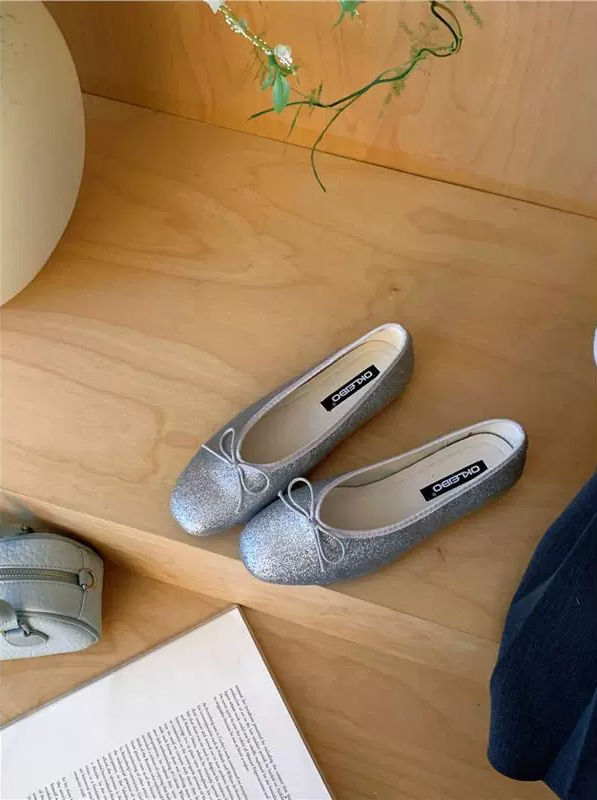 Women’s Glitter Comfort Ballet Flats – Cushioned Support & All-Day Comfort