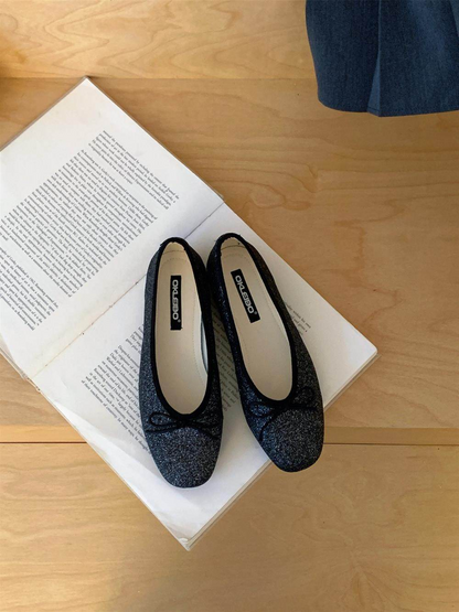 Women’s Glitter Comfort Ballet Flats – Cushioned Support & All-Day Comfort