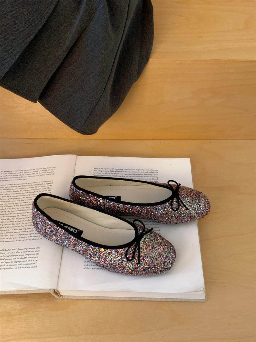 Women’s Glitter Comfort Ballet Flats – Cushioned Support & All-Day Comfort