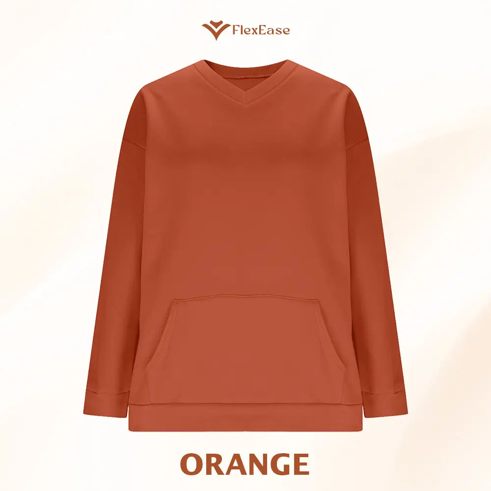 FlexEase - Women’s Stretch Microfleece V-Neck Sweatshirt with Pocket