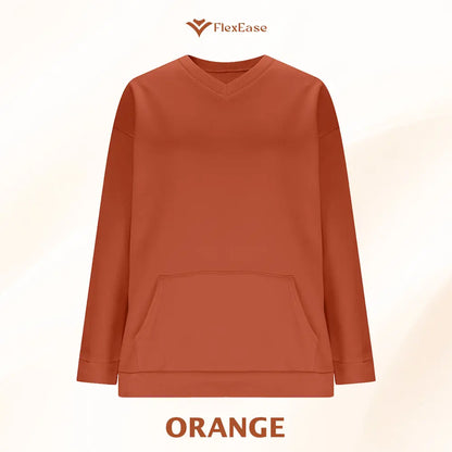 FlexEase - Women’s Stretch Microfleece V-Neck Sweatshirt with Pocket